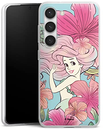 DeinDesign Slim Case extra dünn kompatibel mit Samsung Galaxy S23 Silikon Handyhülle transparent Hülle Arielle Offizielles Lizenzprodukt Disney