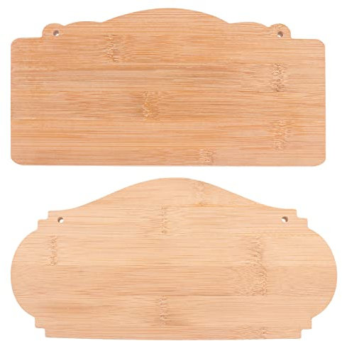 SUPVOX Bamboo and Wood Door Sign - Unfinished DIY Plaque for Home Decoration Welcome Sign and Customised Hanging Tags