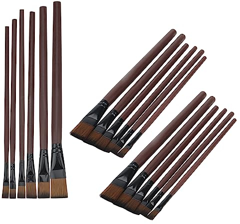 MUKCHAP 18 PCS Flat Painting Brushes Set, 6 Size Art Painting Brushes, Oil Acrylic Paint Brush for Painting