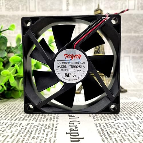 TD9025LS - Ventilador de refrigeración silencioso de 12 V 0,16 A 9025 de 2 cables de 9 cm