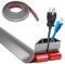 Pasacables Suelo, Canaleta Cables Suelo, 2m x 4cm Protector de Cables para Suelo, Cubiertas de Suelo para Cables Autoadhesiva Montaje para Todos los Hogar, Oficina, Escuela, Almacén (Gris)
