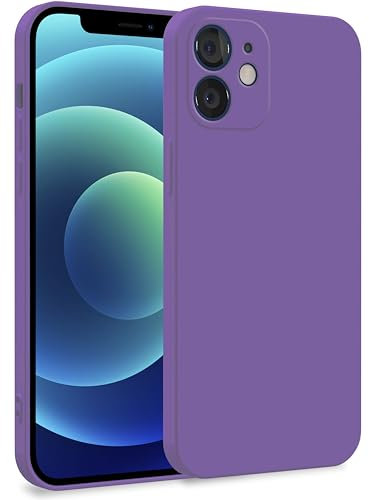 MyGadget Cover per iPhone 12 - Custodia in Silicone Morbido a Doppio Strato – Case con Protezione Fotocamera & Fodera Interna Antigraffio - Lilla