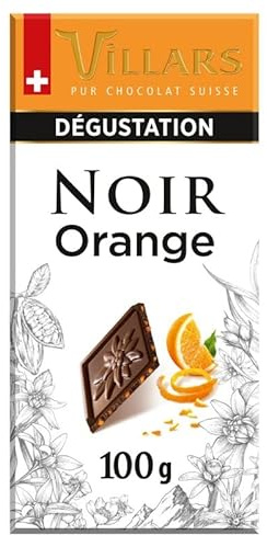 VILLARS | Tablette Dégustation Noir Aux Écorces Oranges Confites 100G | Lot De (3) | livraison offerte