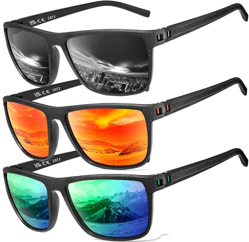Perfectmiaoxuan Polarisierte Sonnenbrille Herren/Damen, Vintage Elegant Brillengestell Klassisch, HD-Pilotobjektive; Outdoor-Sportarten,Golf,Fahren,Angeln,Reisebrille Mode Sonnenbrille