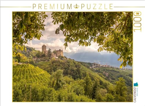 CALVENDO Puzzle Schloss Tirol bei Meran in zauberhaftem Licht | 1000 Teile Lege-Größe 64 x 48 cm Foto-Puzzle für glückliche Stunden