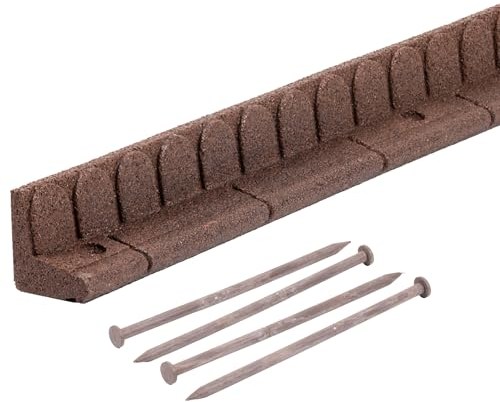 Bordura per Aiuola 4,8 Metri - Bordo Giardino Flessibile in Gomma Riciclata - Bordatura Aiuole Giardino per Prati, Sentieri, Sporgenze e Prati Artificiali - Lunghezza di 4 x 1,2 m, Marrone