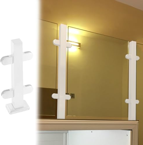 Zaunsäulen Glasgeländer Weißes Glasbalustradengeländerpfosten, Heavy Duty Glass Clamp Pole Handly System für Balkon/ Theschleer, Oberseite, Handelszauntafeln Säule ( Color : White Mid post , Size : H-