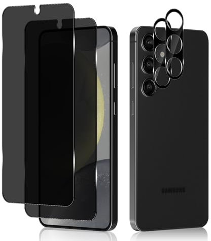 HeeYeal Privacy Pellicola Protettiva + Protezione Fotocamera per Samsung Galaxy S24 Plus 5G (S24+), [2+2 Pezzi] Vetro Temperato, Durezza 9H Anti-Graffio, Anti-Spy Pellicola per Samsung Galaxy S24 + 5G