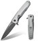 TONIFE Visión Cuchillo Plegable al Aire Libre con Hoja de 8Cr14MoV y Mango de Aluminio Cuchillo de Supervivencia con Clip de Bolsillo para Camping Bushcraft (Gris - Gris Titanio)