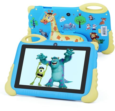 C idea 2024 Kinder Tablet,7 Zoll Android 13 1st Generation Kleinkind Tablets, hd 1024 * 600 Bildschirm Display, Iwawa vorinstalliert, Lern Tablet für Jungen Mädchen Blau