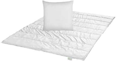 Bodyprotect Ecoline Bettwaren-Set 4-Jahreszeitendecke 155 x 220 + Kopfkissen 80 x 80 cm, Bettdecke, Steppdecke aus 100% Mikrofaser, waschbar, Allergiker geeignet, weiß