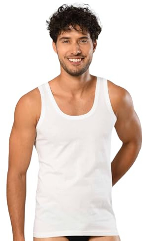 Erdem Bamboo Tank Top Ärmelloses Herren Tops Casual Herren Unterhemden Herrenunterwäsche Atmungsaktiv Baumwolle Unterhemden Klassischer Stil Sommer T-Shirt,Weiß,M