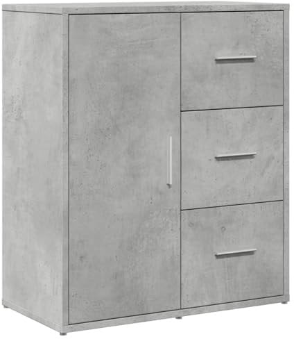 vidaXL Aparador, Alacena Alta con Almacenamiento, Armario Auxiliar de Buffet, Mueble para Salón Cocina Pasillo, Madera de Ingeniería Gris Hormigón