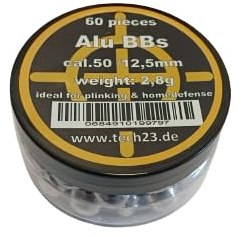 60 bolas de aluminio BBS Cal.50 ideales para todas las bolas T4e – HDR50, HDP50, TP50... aluminio – 2,8 g