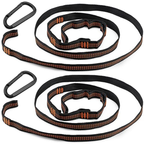 2pcs Hammock Straps, 2m Tree Swing Straps, Hammock Straps Maximum Load 200kg, Hanging Accessories for Camping Hammock for Garden Outdoor Travel Orange