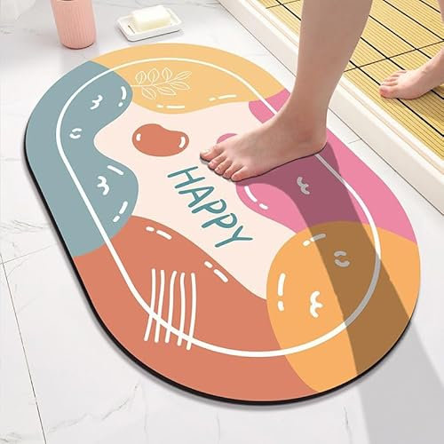 Badezimmerteppich 40X60Cm Farbe Badteppich rutschfest Waschbar,Duschvorleger Schnelltrocknend,Stein Badematte,Diatomite Stone Bath Mat,Super Absorbierende Badvorleger