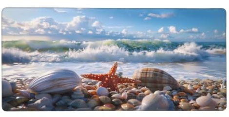 flots Tapis de Souris 1200x600x3mm Grand Tapis de Souris XXL, coquille Tapis de Souris Gamer Bords Cousus, Dos Base en Caoutchouc Antidérapante, Haute Précision Vitesse, Gamer Gaming Accessoire N1-467