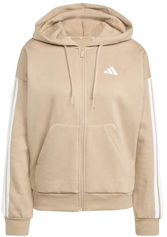 Adidas Donna Essentials 3-Stripes Full-Zip Fleece Hoodie