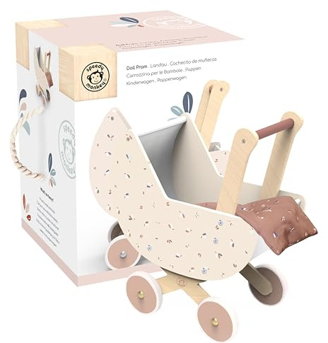 Speedy Monkey Holz Puppenwagen FSC Zertifiziert 40,8x24,2x50,5cm