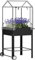 Outsunny Carré Potager sur Pieds avec bâche en Plastique, jardinière surélevée avec Roues et Trou de Drainage, Mini Serre pour légumes, Fleurs, Herbes, 67 x 69 x 147 cm, Noir