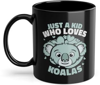 Just A Kid Who Loves Koalas Amante Koala Tazza da caffè | Eucalipto Phascolarctos Cinereus Koala Tazza Nero (06188W)