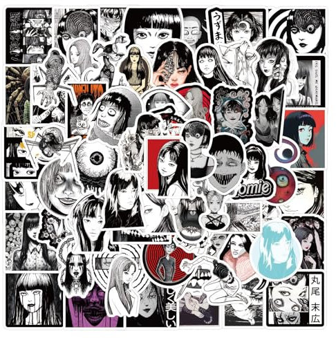 Goth Anime Stickers 124 Pcs Gothic Stickers for Teens Adults Waterproof Vinyl Kindle Sticker for Water Bottles Laptop Phone Car Skateboard Luggage Bike