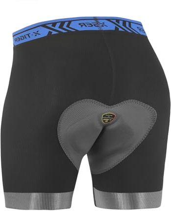 X-TIGER Culotte Ciclismo Hombre Esponja Acolchado Ropa Interior | Bicicleta MTB Pantalon Culote Ciclista Corto Pantalones con Bajos Antideslizantes Tejido Transpirable y Cómodo