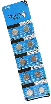 Lot de 10 piles bouton alcalines AG13 LR44 pour horloges, jouets et plus avec tensions stables