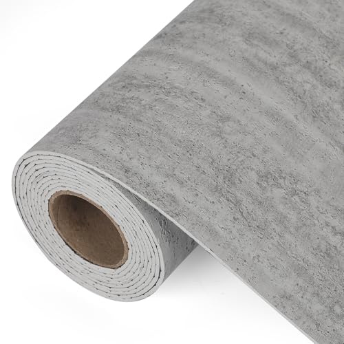 GDWD Selbstklebende Tapete, PVC+XPE-Schaum Klebefolie Möbel, 40cmx300cm Wasserdicht Möbelfolie Tapeten, Dekorfolie für Küche, Schlafzimmer, Wohnzimmer, Wand, Schränke, Tische, Fensterbank (Grau)