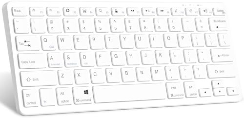 BQSS Ultra-Slim Bluetooth Keyboard, QWERTY, Rechargeable | Wireless Keyboard Compatible With Ipad, Iphone, Samsung, Lenovo, Huawei, Windows/Android/Ios Devices