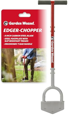 Garden Weasel Edger-Chopper Manual Lawn Edger Tool - Sod Cutter and Trenching Shovel for Clean Garden Borders - Ergonomic Handle and Carbon Steel Blade Latest Model 91714-3