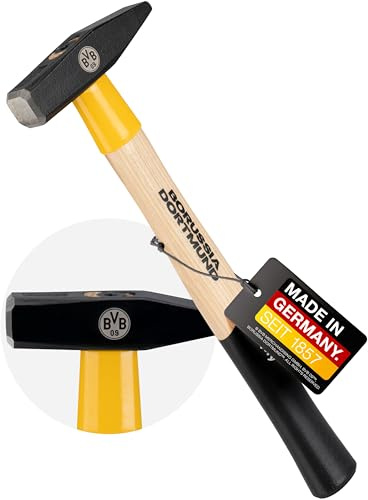 PICARD Schlosserhammer BVB-Edition SecuTec® Nr. 12 HS 300 g | Lizenzprodukt für echte Borussia Fans | Schlosserhammer im Offiziellen Borussia Dortmund Design | Hammer