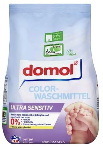 domol sensitiv Ultra Sensitiv-Colorwaschmittel Pulver 18 WL (2er Pack)