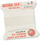 Griffin - Filo/cordino/corda per infilatura di perle e perline, al 100% in seta natural, da 2 metri di lunghezza, con un ago, disponibile in 13 misure, colore: bianco, White, 0.50mm