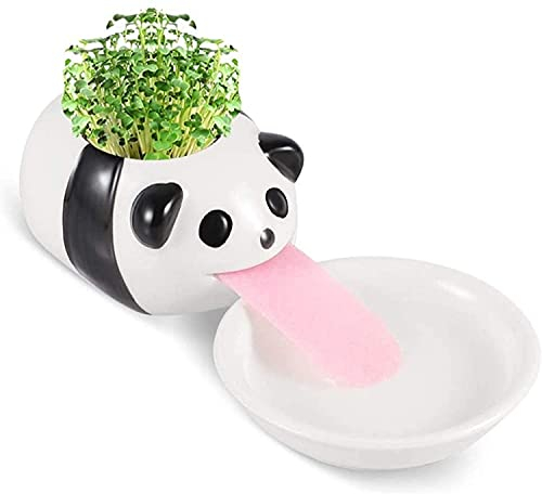 smartlife peropon Trinken Tier übertopf süß Tier Zunge blumentopf Keramik Selbst gießen viecher Keramik - kreaturen (Panda)