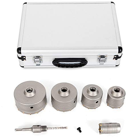 Beton Trocken Bohrkronen Set Betonbohrersatz Dosensenker Dosenbohrer Lochbohrer Kernbohrer Ø 30-100mm kit, SDS-Plus/Max Adapte (6 Stück)