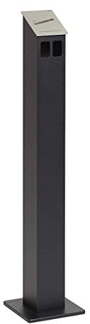 HISKA Standascher Aluminium Pulverbeschichtet (Schwarz Ral 9005 fs) | Groß für draußen | Freistehend | in 5 Verschiedenen Farben