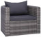 vidaXL Gartenstuhl Polster Kissen Gartensessel Sessel Balkonstuhl Rattanstuhl Rattansessel Relaxsessel Stuhl Gartensofa Gartenmöbel Poly Rattan Grau