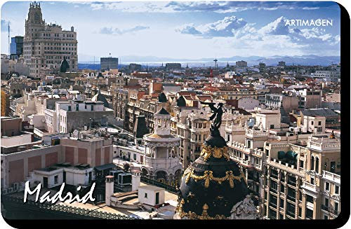 Panorama-Magnet von Madrid, 70 x 45 mm.