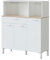 Habitdesign Alacena de Cocina, Aparador Comedor, Mueble Auxiliar 3 Puertas + 1 Cajon y Estante Interior, Color Blanco Artik y Roble Canadian, Medidas: 108 (Ancho) x 126 (Alto) x 40 (Fondo) En cm