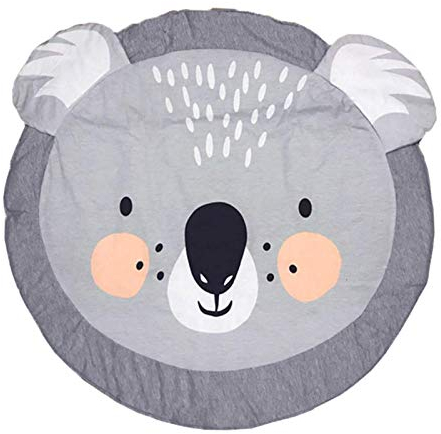 Tubayia Waschbar Spielmatte Baby Kinder Krabbeldecke Runde Teppich für Schlafzimmer, Kinderzimmer (Koala)