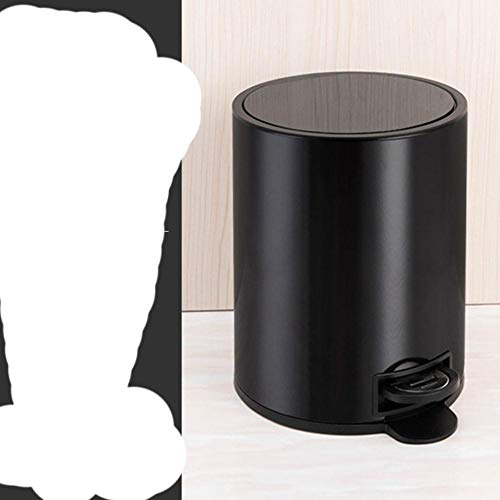 Trash Bin 6L 10L 12L With Cover Stainless Steel Trash Can with Removable Inner Bucket Dustbin Garbage Rubbish Bin-12L Black,Poland