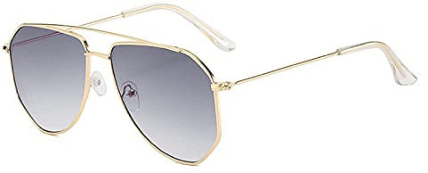 WQZYY&ASDCD Sonnenbrille Herren Damen Frauen Sonnenbrillen Pilot Classic Metallrahmen Brillen Weibliche Verlaufslinse Männer Sonnenbrillen-Smoky_Gray
