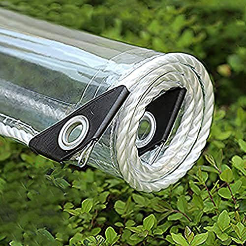 365g/m² Heavy Duty Waterproof PVC Transparent Tarpaulin Poly Clear Vinyl Tarp Cover,0.35mm Clear Awning Canopy Patio Enclosure,Anti-Aging Insulation Soft Glass Tarpaulin (1.3x2.5m/4.2x8.2ft)