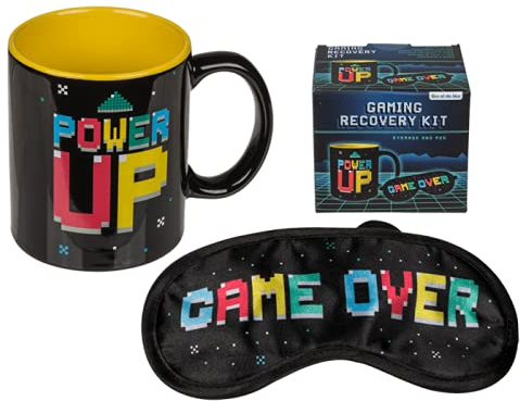 Hebgen Trading Gaming Zubehör: Power UP Tasse & Game Over Augenmaske