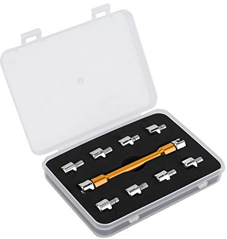 Par de Radios de Rueda Ajustable Universal, Juego de Llaves CNC para Llave de Radios de Motocicleta de 5,0 a 6,8 de Longitud Reemplazo 93 Mm/3,7 Pulgadas para la Mayoría de las(B (dorado))