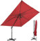 RELAX4LIFE Sombrilla Terraza Exterior 3x3m Reclinable y Giratoria 360° con 8 Varillas, Sombrilla de Poliéster Resistente al Agua y AntiUV con Ventilación para Playa, Jardín, Patio (Rojo)