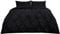 Highams Diamond Pintuck Duvet Cover with Pillowcase Luxury Pinch Pleat Bedding Set, Black – King