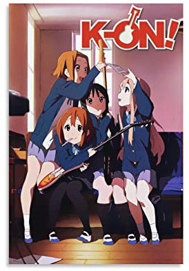 nuochen K-On! Japanisches Anime-Poster, Filmposter für Zimmer, ästhetisch, 4 Leinwand, Poster, Wandkunst, Bilddrucke, hängende Fotodekoration, Heimposter, Kunstwerke, 20 x 30 cm