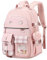 KIDNUO Rucksack für Mädchen, 39,6 cm (15,6 Zoll), Laptop-Schultasche, Kinder, Grundschule, Rucksäcke, Büchertaschen für Mädchen, Teenager, Frauen, Studenten, Pink, Large, Laptop-Rucksack